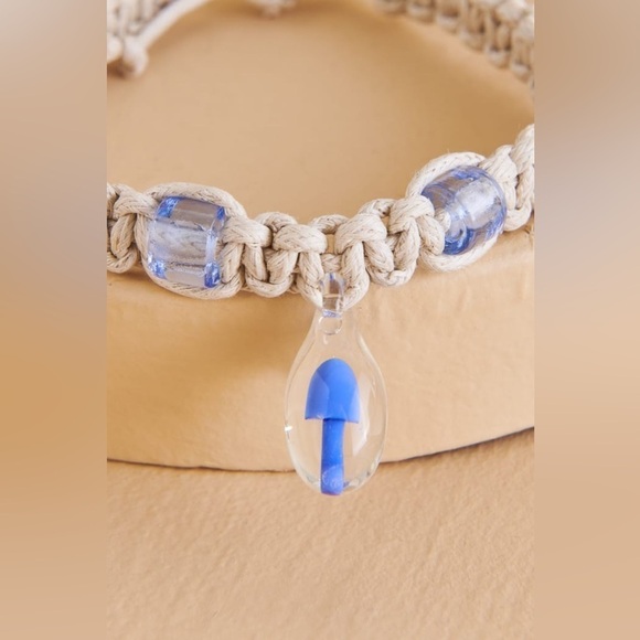 Blue Mushroom Hemp Bracelet, Blue/Tan, OS, NWT, For Bundles Only - Picture 2 of 5